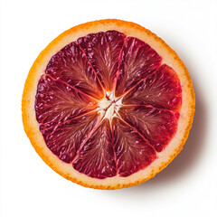 Wall Mural - A cut red orange on a white background