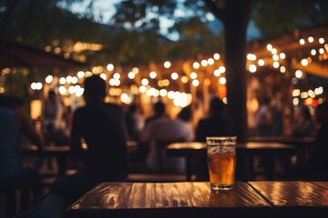 Poster - Street outdoors beer restaurant.