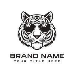 Poster - Simple minimalist tiger head wild animal logo vector illustration template design