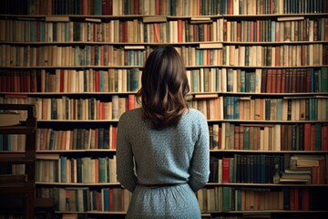 Wall Mural - Reading bookshelf publication bookcase.