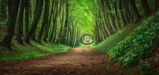 Wall Mural - Mysterious Path Through a Lush Forest