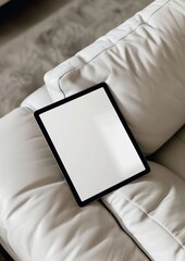 Canvas Print - Blank tablet electronics computer cushion.