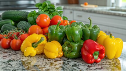 Canvas Print - Fresh Vegetables on a Countertop