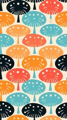 Canvas Print - Mushroom pattern backgrounds repetition.