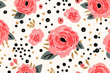 Sticker - Rose Floral pattern nature inflorescence.