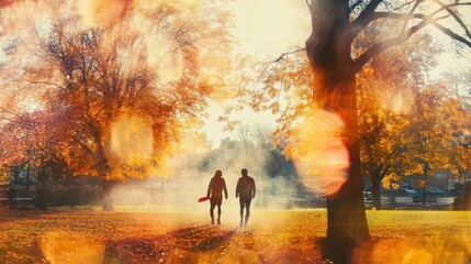 Wall Mural - Autumn Stroll Through the Golden Woodland