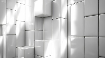 Wall Mural - Abstract White Cube Wall