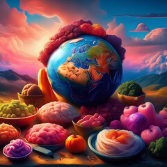 World food day background illustration