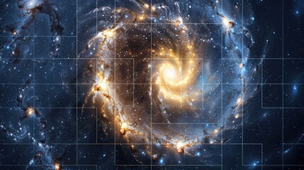 Sticker - Fibonacci Spiral in Galaxy