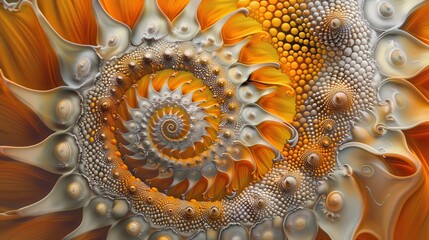 Wall Mural - Spiral Sunflower Detail