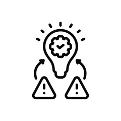 Wall Mural - black line icon for resolve issues