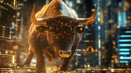 Wall Mural - City Night Bull