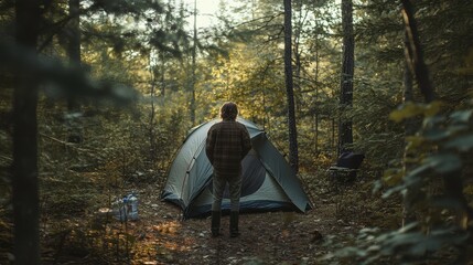 Peaceful Camping in the Serene Forest Wilderness