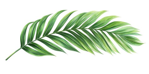 Poster - tropical nature green palm leaf isolated on a white background 