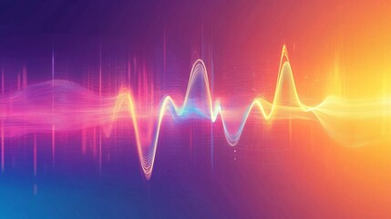 Aufkleber - An illustration of a heart rate waveform with smooth, flowing lines and a color gradient, symbolizing health and vitality.