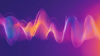 Wall Mural - An illustration of a heart rate waveform with smooth, flowing lines and a color gradient, symbolizing health and vitality.