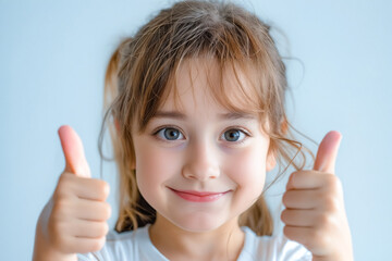 Poster - A little girl giving a thumbs up with her hands