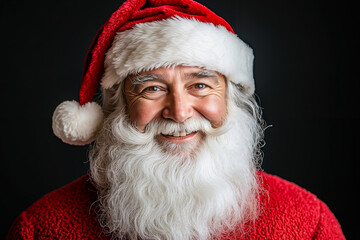 Poster - A man with a white beard and a red santa hat