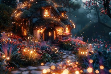 Poster - Enchanted Cottage in the Woods