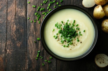 Wall Mural - Creamy Potato Soup with Fresh Herbs