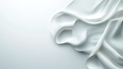 Poster - White Silk Fabric Drape on White Background   Abstract Texture