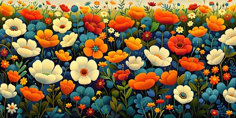 Poster - tulips in the garden