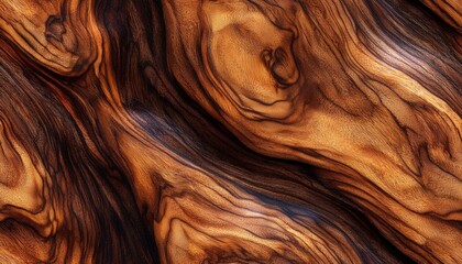 Canvas Print - Close-up of natural wood grain texture with intricate patterns and rich warm tones, perfect for backgrounds and design projects.