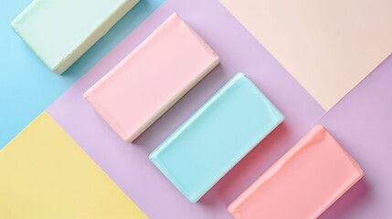 Wall Mural - Pastel Colored Blocks on Colorful Background