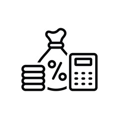 Wall Mural - black line icon for tax