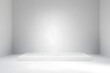 © john - Blank white gradient background with product display. White backdrop or empty studio with room floor. 3D rendering.