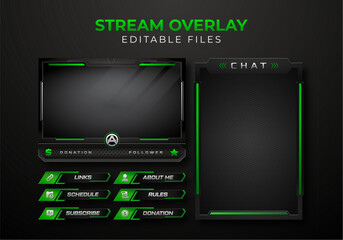 Modern Green Twitch Stream Overlay Template