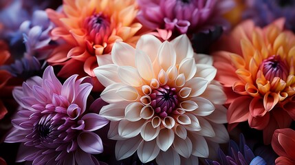 closeup textural bright exotic flowers photo