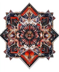 Wall Mural - A vibrant, intricate mandala design featuring geometric patterns and rich colors.