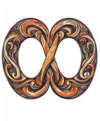 Wall Mural - A decorative infinity symbol featuring intricate swirls and warm colors.