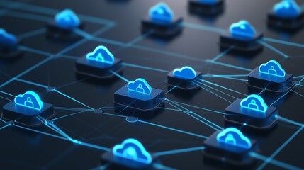 Wall Mural - Cloud Computing Network Illustration.