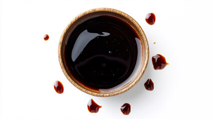 Poster - Soy Sauce in Wooden Bowl with Splashes