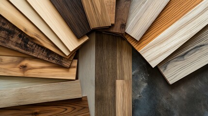 Wall Mural - Various Wood Floor Samples Showcasing Different Textures and Finishes for Home and Office Interior Design