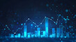 © Vicky - A blurred background with a blue finance graph and investment bar, showcasing growth and success in the market with technology currency reports chart. Business stock world economy AI computer