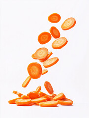 Poster - Fresh Carrot Slices Falling