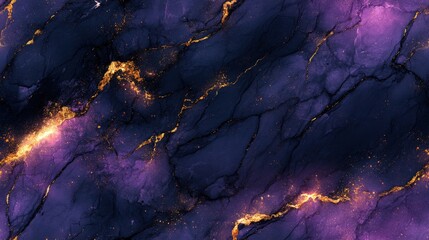 Sticker - Abstract purple and gold marbled texture, perfect for backgrounds, wallpapers, and artistic designs with a luxurious and modern flair.