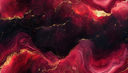 Wall Mural - Seamless abstract marble in rich burgundy with silver veins, [Abstract Background Marble], [Elegant and bold]