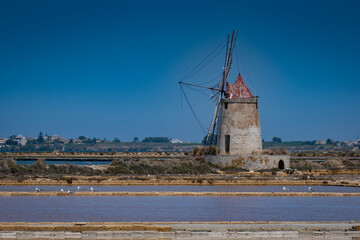 windmill in a salt factory