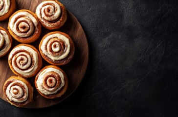 Wall Mural - Close Up of Delicious Sweet Cinnamon Rolls