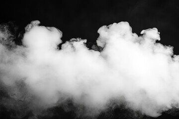 Sticker - An abstract white smoke or fog on a dark background, with a copy space for your text