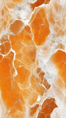 Wall Mural - Seamless marble pattern in burnt orange with white veins, [Abstract Background Marble], [Warm and vibrant]