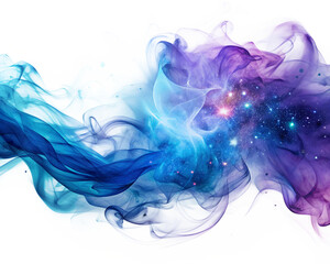 Wall Mural - Swirl of Blue-Purple Smoke with Subtle Sparkles, No Background. Perfect for: Halloween, Worldwide
