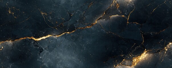 Poster - Seamless marble texture in dark grey with subtle gold veins, [Abstract Background Marble], [Bold and elegant]