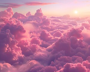 Sticker - pink clouds background