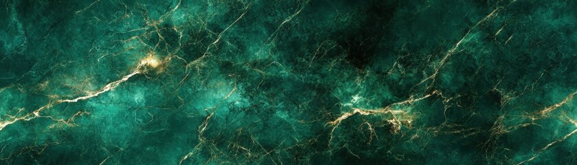 Canvas Print - Seamless marble pattern in deep emerald with subtle white veins, [Abstract Background Marble], [Lush and elegant]