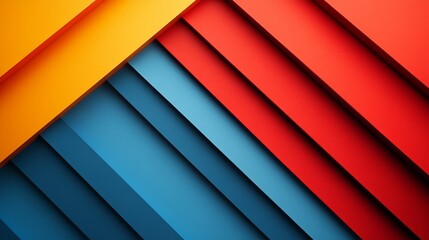 Poster - A colorful striped background with blue and red stripes